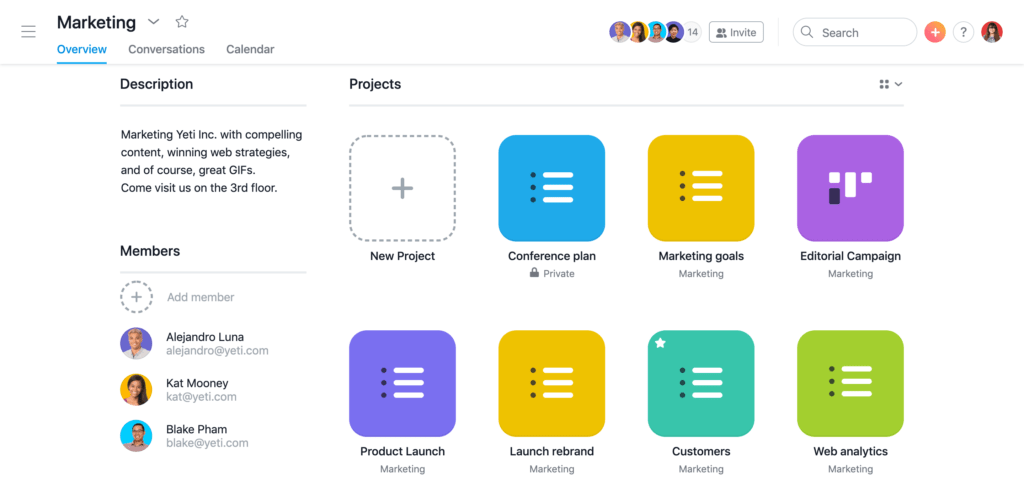 Asana Teams - Asana Teams Page